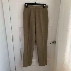 Vintage suede high waisted pants tan color